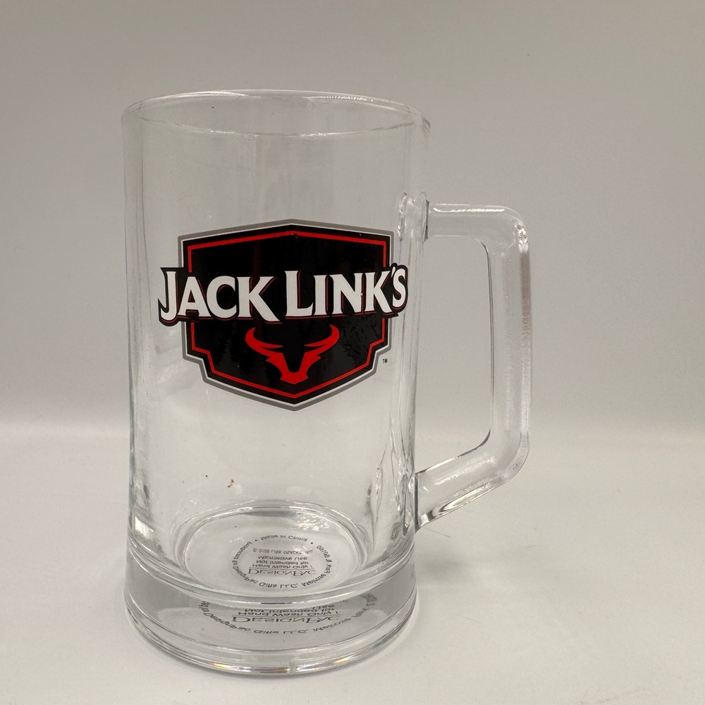 Jack Link's Beer Mug Glass Tankard Red Bull Logo DesignPac 2006 Clear Barware
